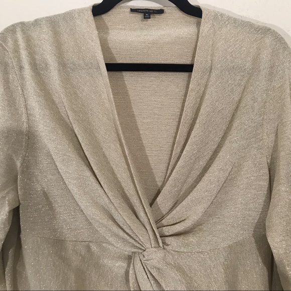 Lafayette 148 Gold Twist Front Sweater Size XL - Picture 2 of 7